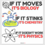 Science BIOLOGY CHEMISTRY PHYSICS Klistermärken<br><div class="desc">Underlig, coola, fantastisk, djur, nerd, gek, vintage, retro, ord, presentidé, par, kärlek, sport</div>