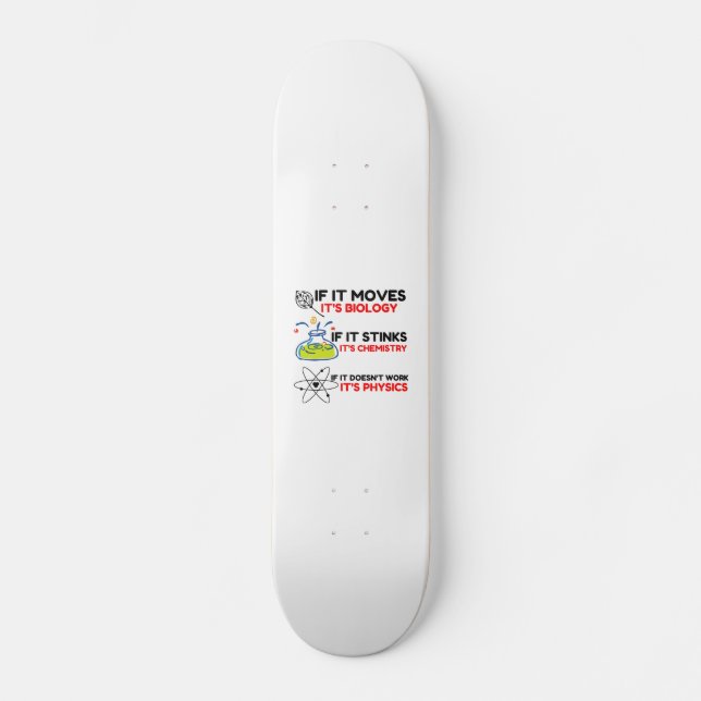 Science BIOLOGY CHEMISTRY PHYSICS Mini Skateboard Bräda 18,5 Cm (Framsida)