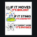 Science BIOLOGY CHEMISTRY PHYSICS Poster<br><div class="desc">kemi,  gåva,  biologi,  student,  idé,  fysiker,  citat,  lärare,  geek,  fysik,  nerd,  som säger,  roligt</div>