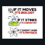 Science BIOLOGY CHEMISTRY PHYSICS Poster<br><div class="desc">coola,  tecknad,  söt,  kärlek,  vintage sport,  vetenskap,  par,  roligt,  retro</div>