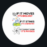 Science BIOLOGY CHEMISTRY PHYSICS Runt Klistermärke<br><div class="desc">Coola,  Tecknad,  Kärlek,  Funny,  Kupe,  Vintage sport,  Retro,  Cute,  jul,  Nerd,  humor,  Geek,  Hipster,  vetenskap</div>