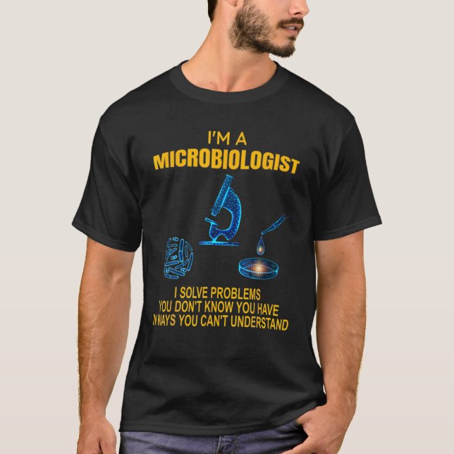 Science Biology Microbiology Lab _Eacher Bacteria T Shirt (Framsida)