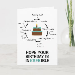Science Birthday Kreb's Cycle Biology Cake Teacher Kort