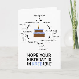 Science Birthday Kreb's Cycle Biology Cake Teacher Kort