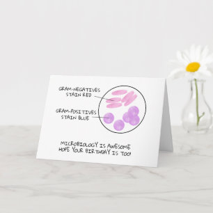 Science Birthday Microbiology Gram Stain Dikt Lab Kort
