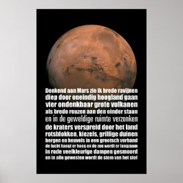 Science Black White Mars Globe Marsman Dikt Poster