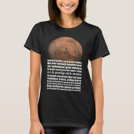 Science Black White Mars Globe Marsman Dikt T Shirt