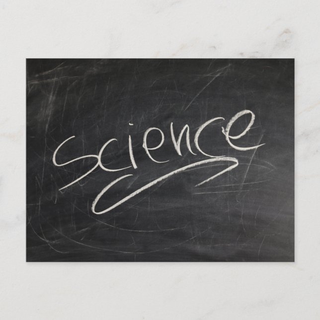 SCIENCE BLACKBOARD CHALK BAKGRUND POSTCARD VYKORT (Framsida)