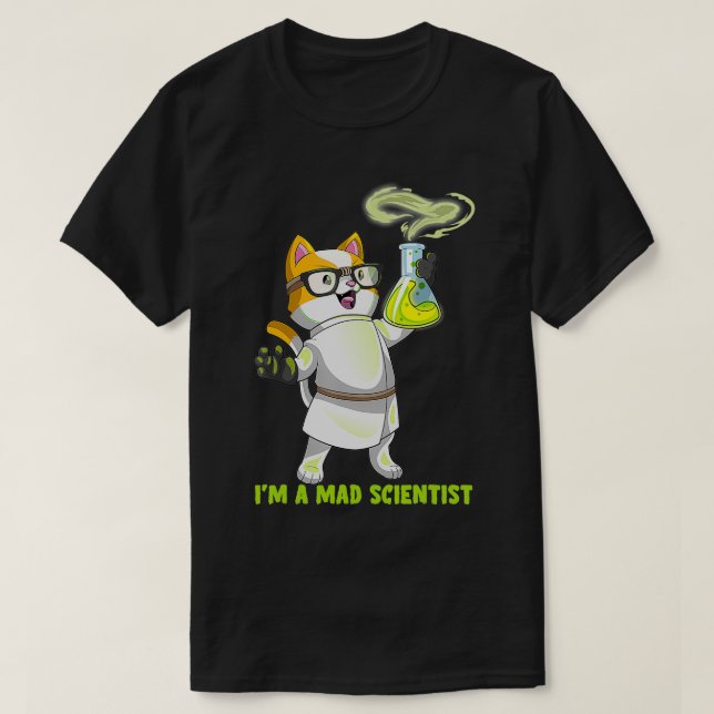 Science Cat Chemistry Mad Scientist Kitten Citten  T Shirt (Design framsida)