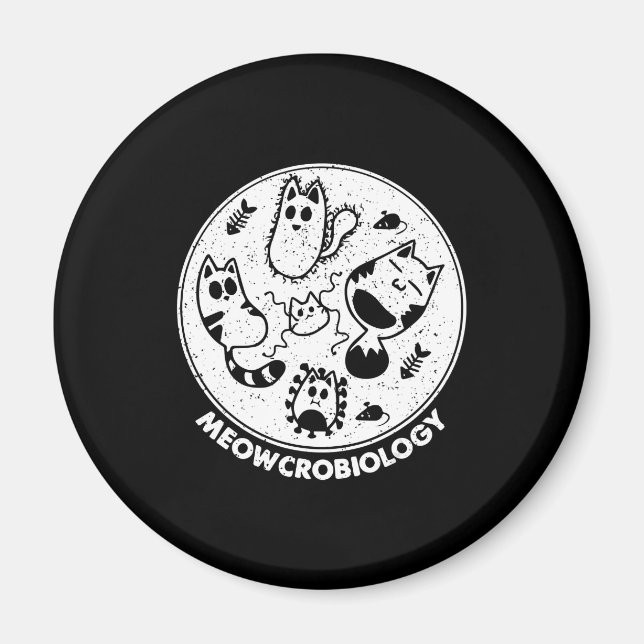 Science Cat Meowcro biology Magnet (Framsidan)