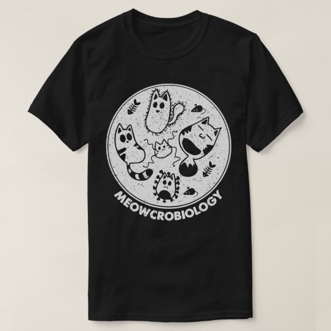 Science Cat Meowcrobiology T Shirt (Design framsida)