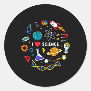 Science Chemistry Biology Physics Kärlek Science Runt Klistermärke