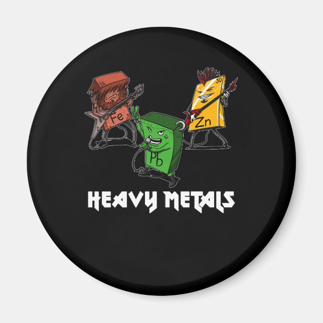 Science Chemistry Heavy Metall Nerd Geek Magnet (Framsidan)