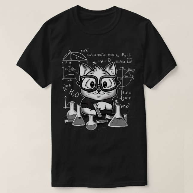 Science Chemistry Kattunge Scientist Cat T Shirt (Design framsida)