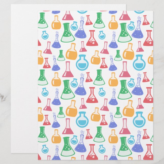 Science/Chemistry Mönster Cardstock (Fram/baksida)