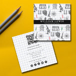 Science Chemistry Scientist QR Code Social Media Fyrkantigt Visitkort<br><div class="desc">Ett vetenskapligt tema,  kemi mönster,  idealiskt för alla som kärlek,  vetenskap,  kemi,  biologi osv. Utformning av perfekten för studenter,  biologer inom naturvetenskap,  lärare,  handledare m.m. Ett enkelt och professionell sätt att presentera ditt företag. Anpassa dina uppgifter,  QR-kod för att skapa ditt eget unika affärskort.</div>