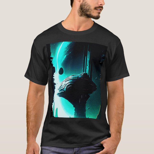 Science fiction Alien liggande 103 T Shirt (Framsida)