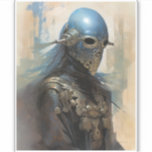 Science fiction Alien Wearing Helmet Mask Klistermärken<br><div class="desc">Fantasy Art products by The Lunarium.</div>