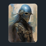 Science fiction Alien Wearing Helmet Mask Magnet<br><div class="desc">Fantasy Art products by The Lunarium.</div>