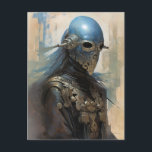 Science fiction Alien Wearing Helmet Mask Vykort<br><div class="desc">Fantasy Art products by The Lunarium.</div>