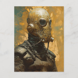 Science fiction Alien Wearing Helmet Mask Vykort