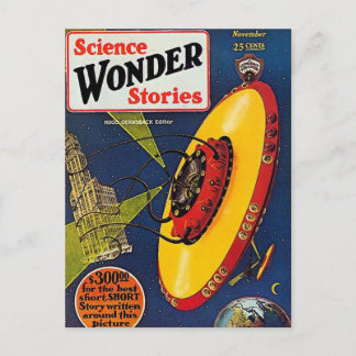 science fiction art 1929 UFO Vykort