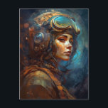 Science fiction Art Pilot Dam Futuristiska Vykort<br><div class="desc">Science fiction Art Pilot Dam Futuristiska</div>