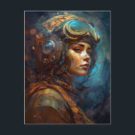 Science fiction Art Pilot Dam Futuristiska Vykort<br><div class="desc">Science fiction Art Pilot Dam Futuristiska</div>