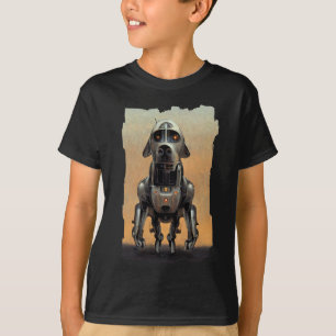 Science fiction Art Porträtt i en Robot-Hund T Shirt