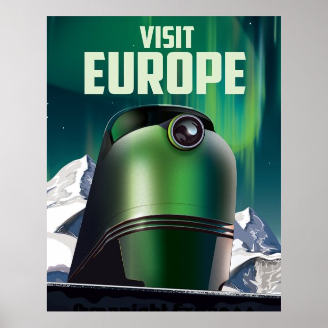 Science fiction-besöksaffisch för resor till Europ Poster (Framsidan)