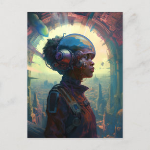 Science fiction Black Woman Afrofuturism Vykort