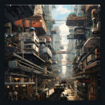 Science fiction City Fototryck<br><div class="desc">Om du vill ha science fiction blir den här designen perfekt för dig. Det visar en stad.</div>