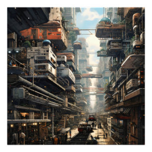 Science fiction City Fototryck