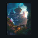 Science fiction City Ligcape Sci Fi Vykort<br><div class="desc">Fantasy,  Sci-fi & Horror art av Lunarium.</div>