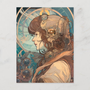 Science fiction Fantasy Sci-Fi Art nouveau Dam Vykort