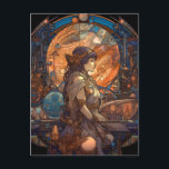 Science fiction Fantasy Sci-Fi Art nouveau Dam Vykort<br><div class="desc">Fantasy,  Sci-fi & Horror art av Lunarium.</div>