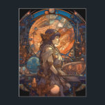 Science fiction Fantasy Sci-Fi Art nouveau Dam Vykort<br><div class="desc">Fantasy,  Sci-fi & Horror art av Lunarium.</div>