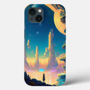 Science fiction Futuristiska City Fodral-Mate iPho