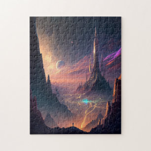 Science fiction Futuristiska City Jigszawa Puzzle Pussel