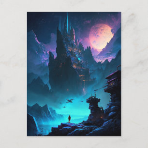 Science fiction Futuristiska City Postcard Vykort