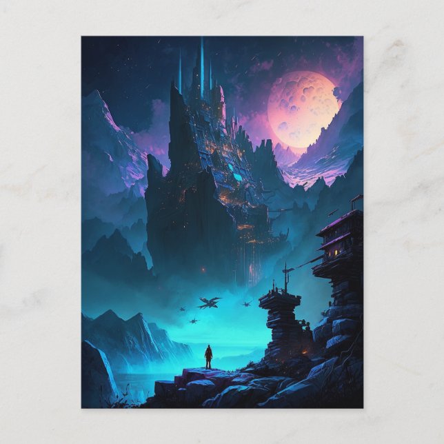 Science fiction Futuristiska City Postcard Vykort (Framsida)