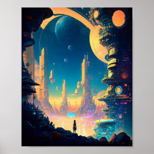 Science fiction Futuristiska City Poster