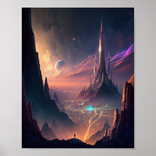 Science fiction Futuristiska City Poster