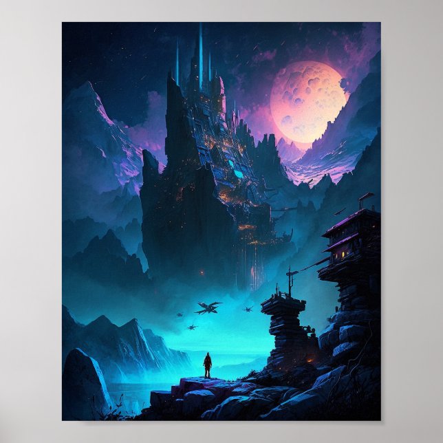 Science fiction Futuristiska City Poster (Framsidan)