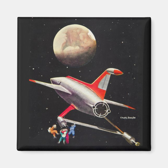 Science fiction Galaxy Spaceship Astronauts Mars Magnet (Framsidan)
