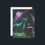 Science fiction-geting i rymden med musikfantasi vykort<br><div class="desc">En get i rymden med en skivspelare science fiction-fantasi AI-genererad konst</div>