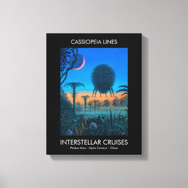 Science fiction Interstellar Cruises Caspar Linjer Canvastryck (Framsida)