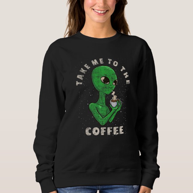 Science Fiction Kaffe  Grafisk  Utomjording Dricke T Shirt (Framsida)