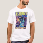 Science fiction kvartal november 1952 t shirt<br><div class="desc">Ett foto av negativa från Science fiction kvartal i november 1952 med en coola retro tittar en vacker kvinna i en astronaut hjälmet i bakgrunden,  fraktaser och stad i förgrunden. Ett underbart exempel på vintage science fiction,  massa,  täckkonst.</div>