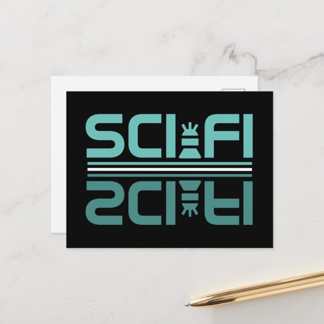 Science fiction Robot Vykort (Fram/Back In Situ)